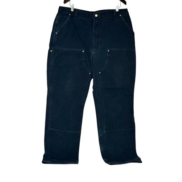Vintage Carhartt B01 Black Double Knee Carpenter Work Pants Men's 40x32 Canvas - Picture 1 of 7